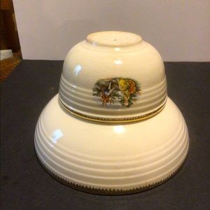 (2) Early 1900’s Bakeware Bowls 9 & 6in